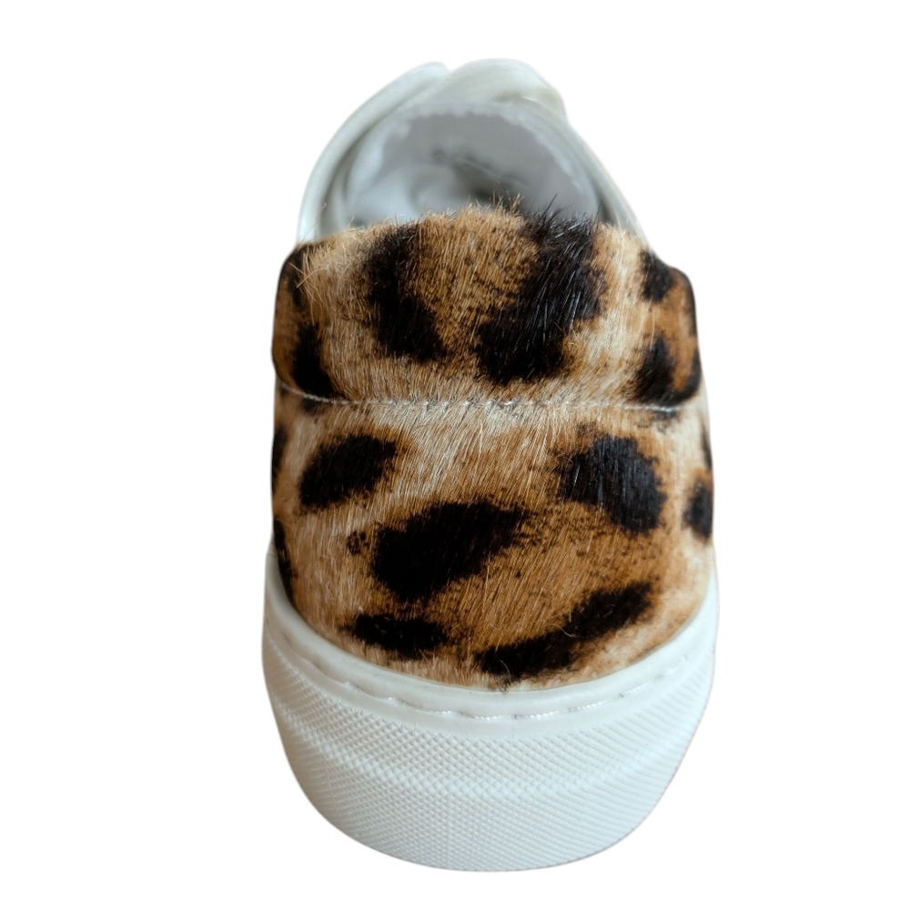 ABLE Emmy Bone/Cheetah Leather Sneakers Size 10 - Picture 3 of 13